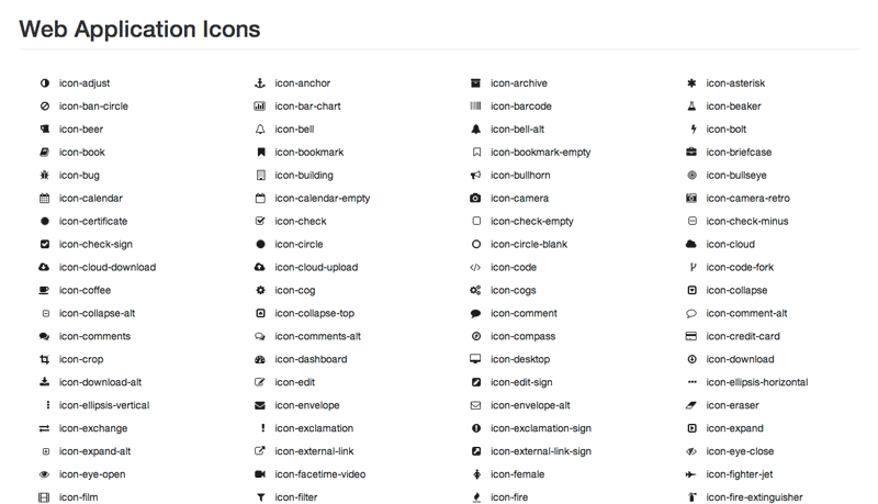 Screenshot Fonts auf Font Awesome